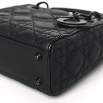 Christian Dior Ultra Matte Calfskin Cannage Mini Lady Dior Black 10 of 10