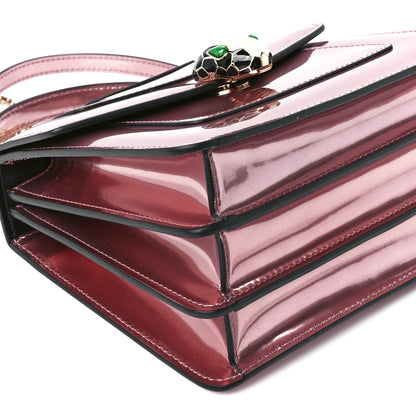 Bulgari Metallic Calfskin Serpenti Forever Top Handle Rose Quartz 13 of 14