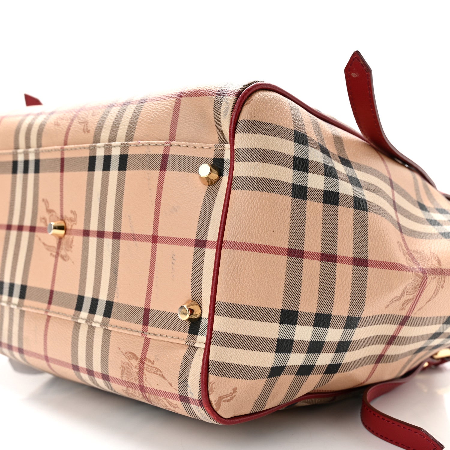 Burberry Haymarket Check Small Canterbury Tote Red 9 of 10