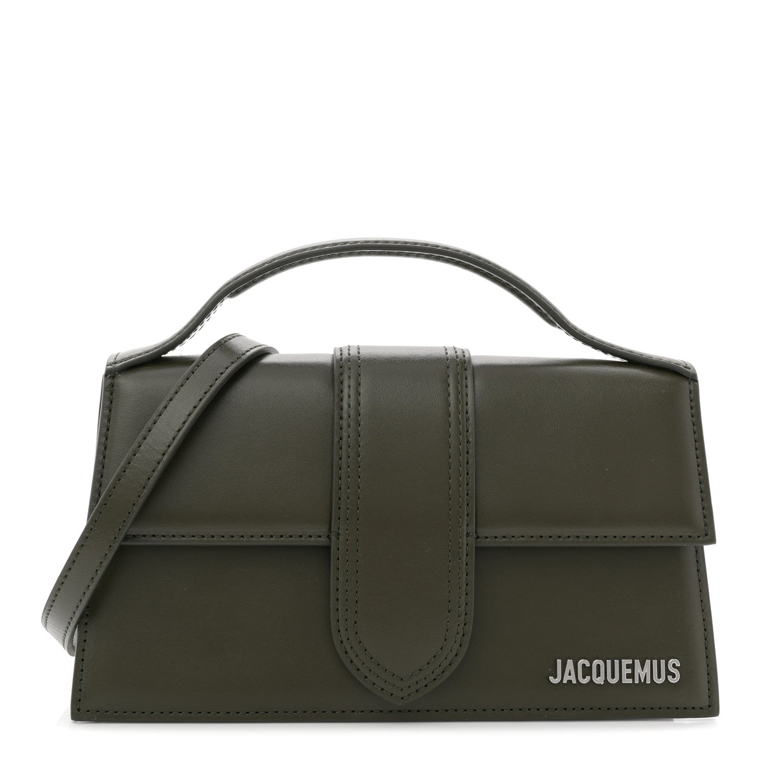 Jacquemus Smooth Calfskin Le Grand Bambino Dark Khaki 1830509