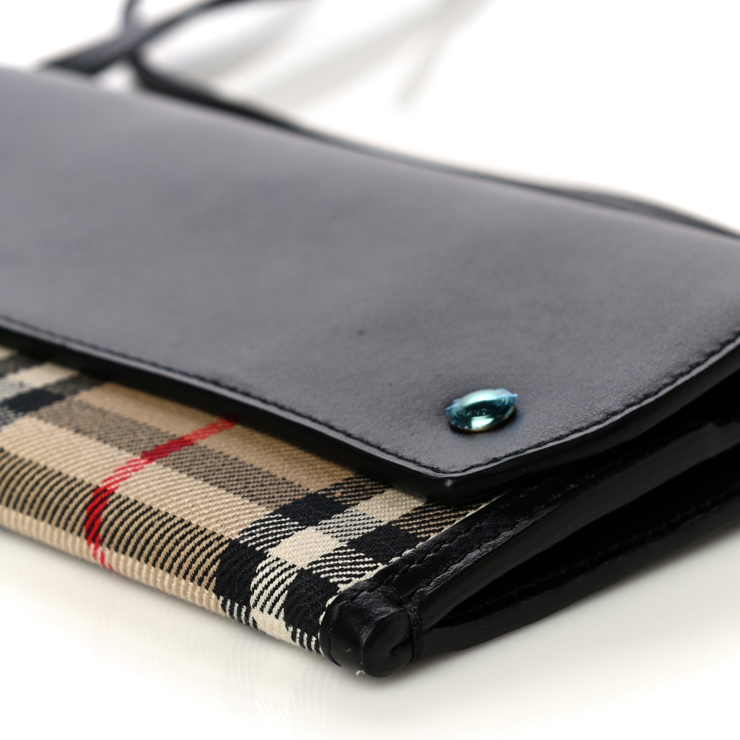 Calfskin Vintage Check Phone Pocket Crossbody Archive Beige Black