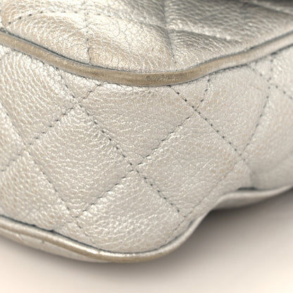 Chanel Metallic Grained Calfskin Quilted Small Casual Rock Flap Silver 9 of 19