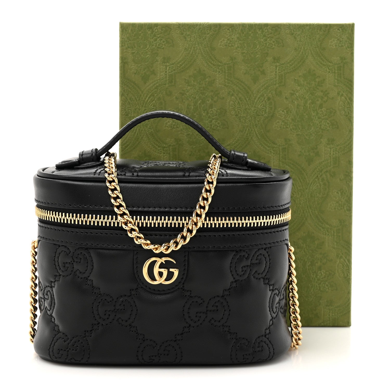Gucci Calfskin GG Matelasse Mini Top Handle Bag Black 10 of 10