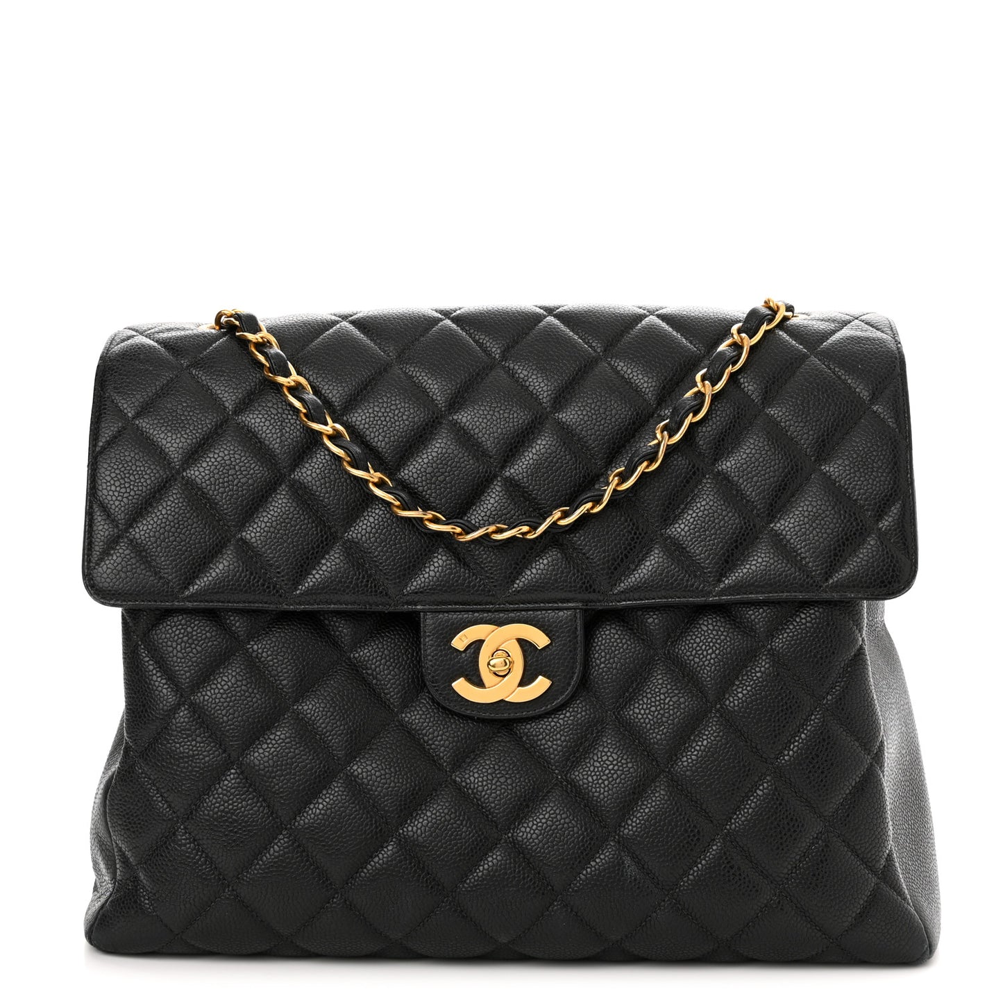 Caviar Quilted Jumbo Single Flap Black