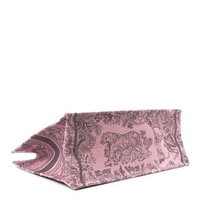 Christian Dior Canvas Embroidered Large Dioriviera Toile De Jouy Book Tote Pink 4 of 17