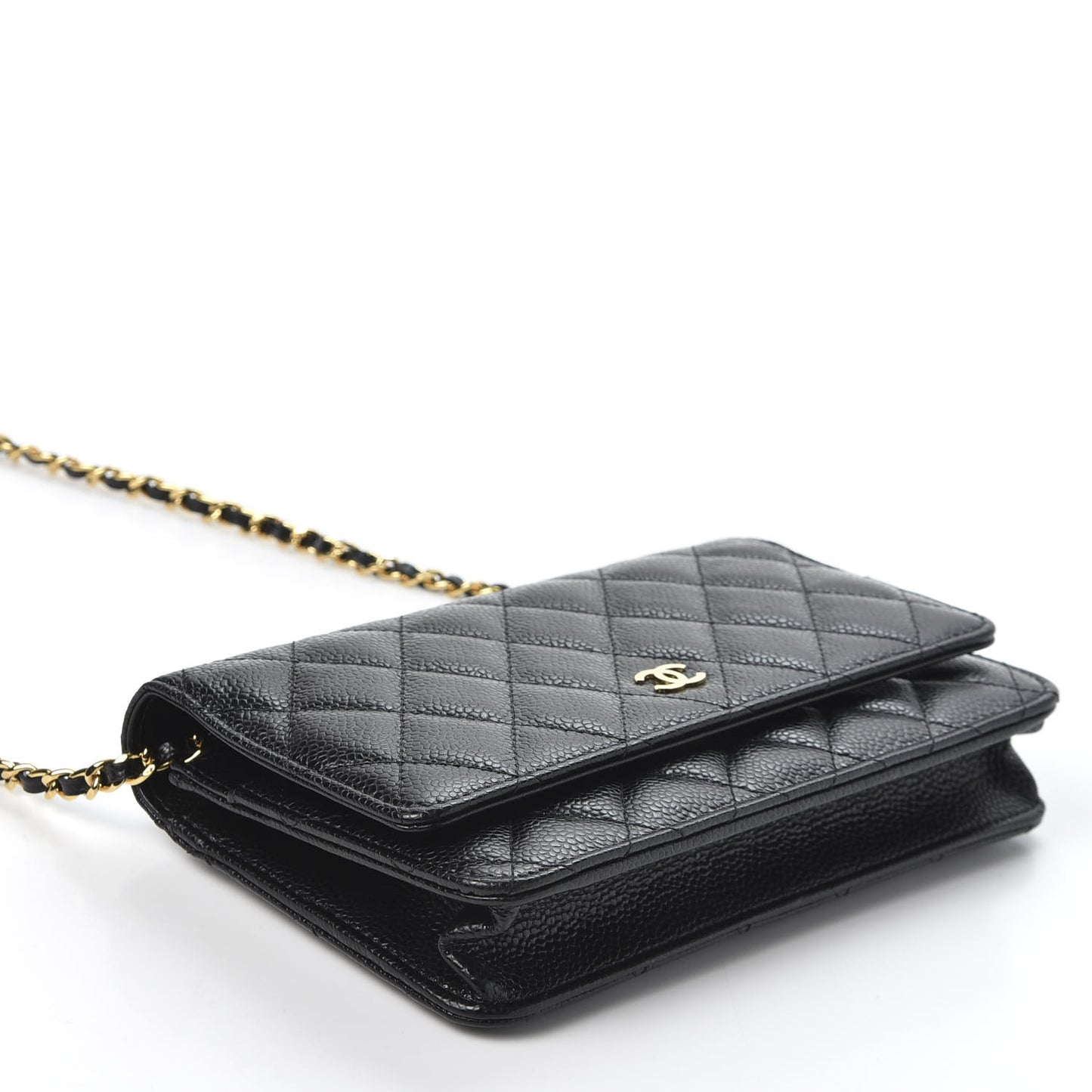 Caviar Quilted Wallet On Chain WOC Black
