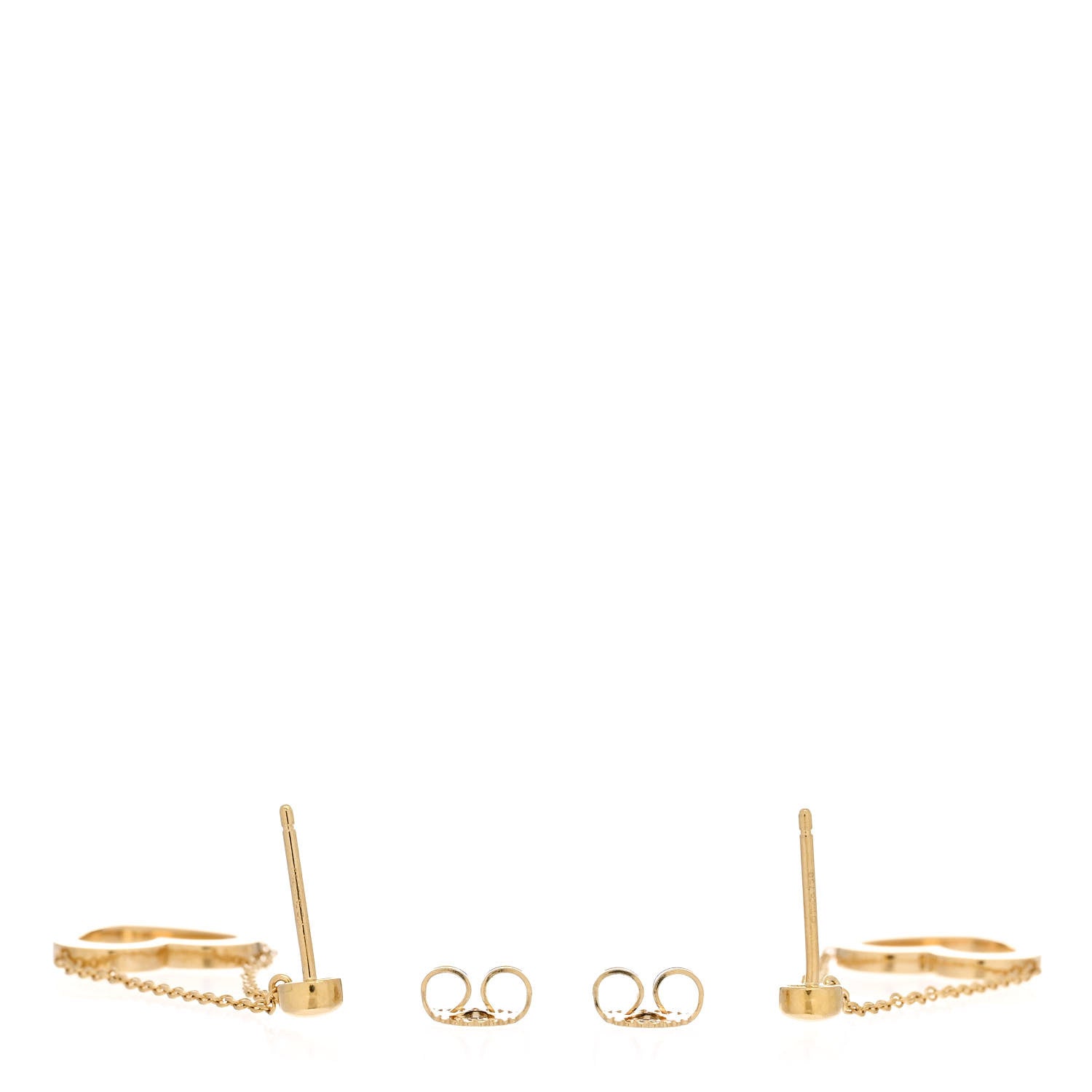 Tiffany 18K Yellow Gold Heart Chain Drop Earrings 3 of 4