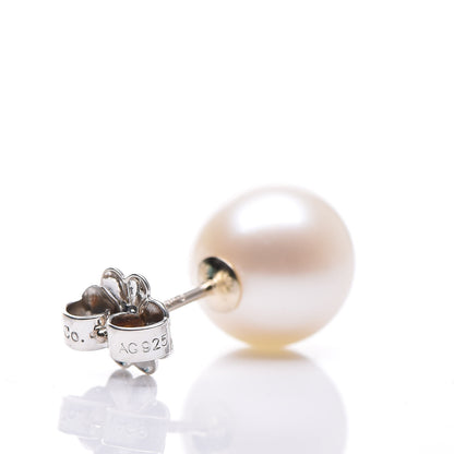 Tiffany Sterling Silver Freshwater Pearl 8-9mm Ziegfeld Earrings 5 of 5