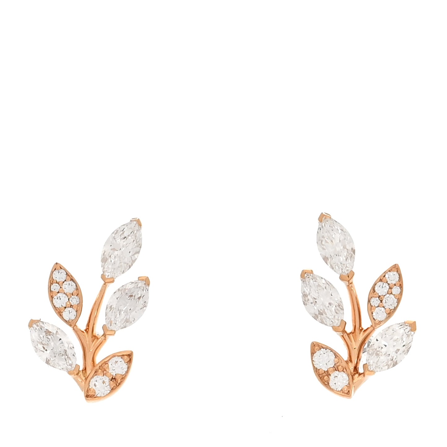 18K Rose Gold Diamond Small Victoria Vine Earrings