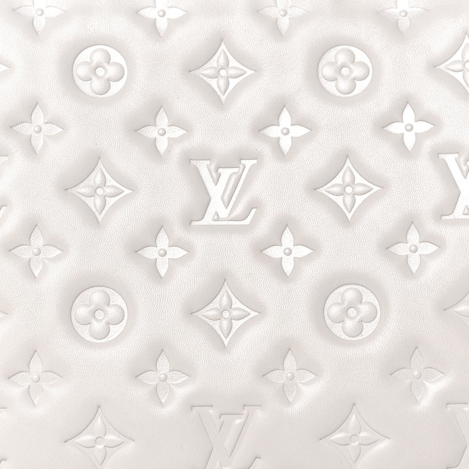 Louis Vuitton Lambskin Embossed Monogram Coussin PM Cream 7 of 12