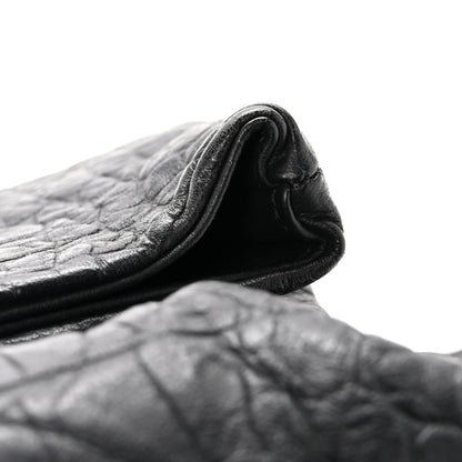 Saint Laurent Calfskin Crocodile Embossed Medium West Hollywood Monogram Fold-Over Black 11 of 13