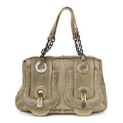 Fendi Metallic Corduroy B Bag Gold 1 of 10