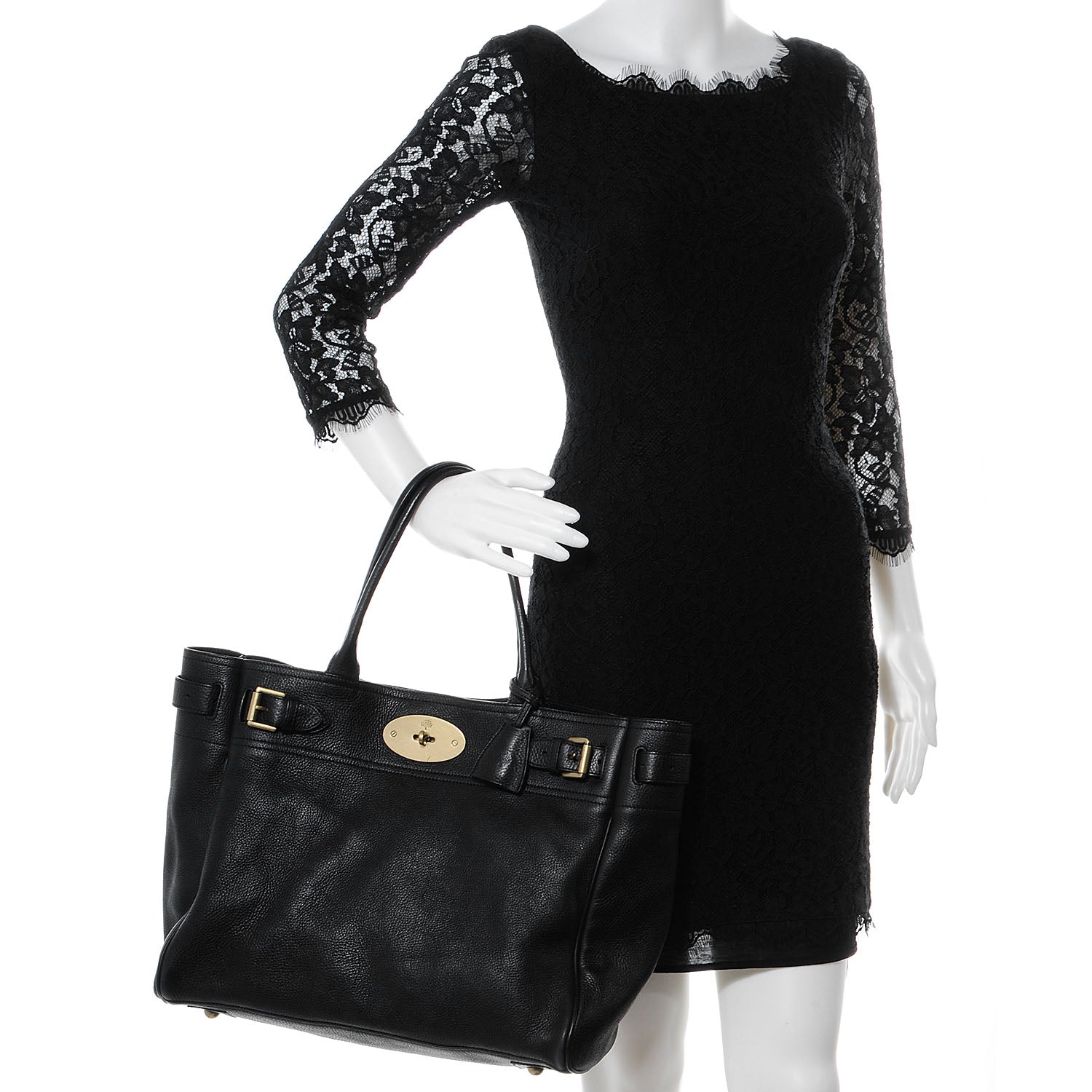 Mulberry Natural Leather Bayswater Tote Black 2 of 8