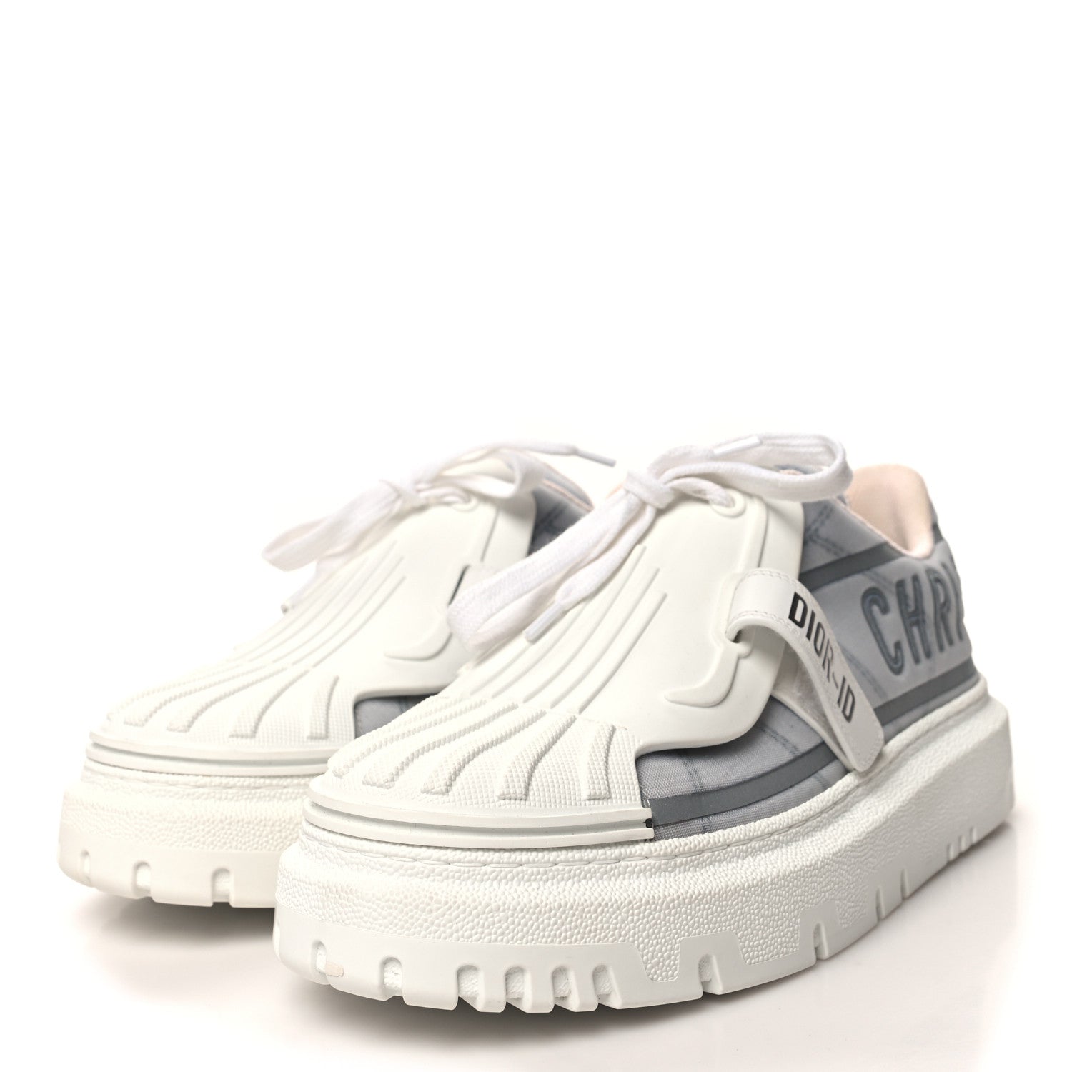 Christian Dior Reflective Fabric Nylon Dior-ID Platform Sneakers 39 Silver 3 of 8