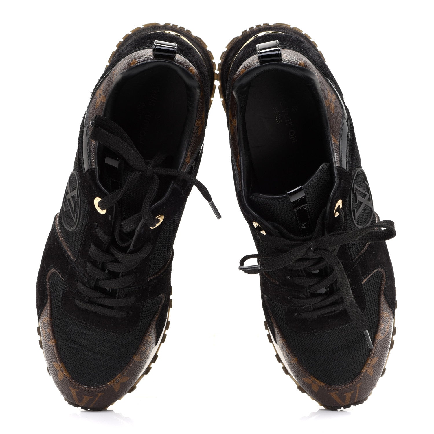 Louis Vuitton Suede Monogram Run Away Sneakers 38.5 Black 7 of 11