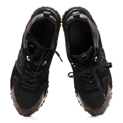 Louis Vuitton Suede Monogram Run Away Sneakers 38.5 Black 7 of 11
