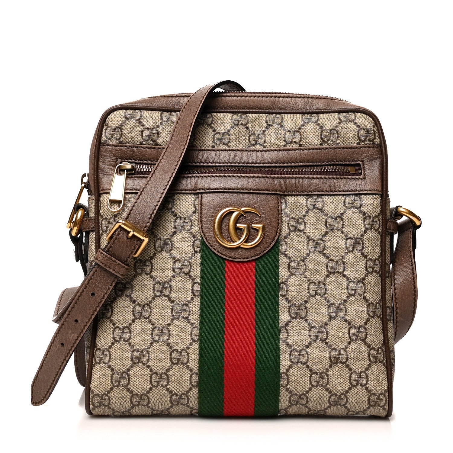 Gucci GG Supreme Monogram Web Small Ophidia Messenger Bag Brown 1 of 12