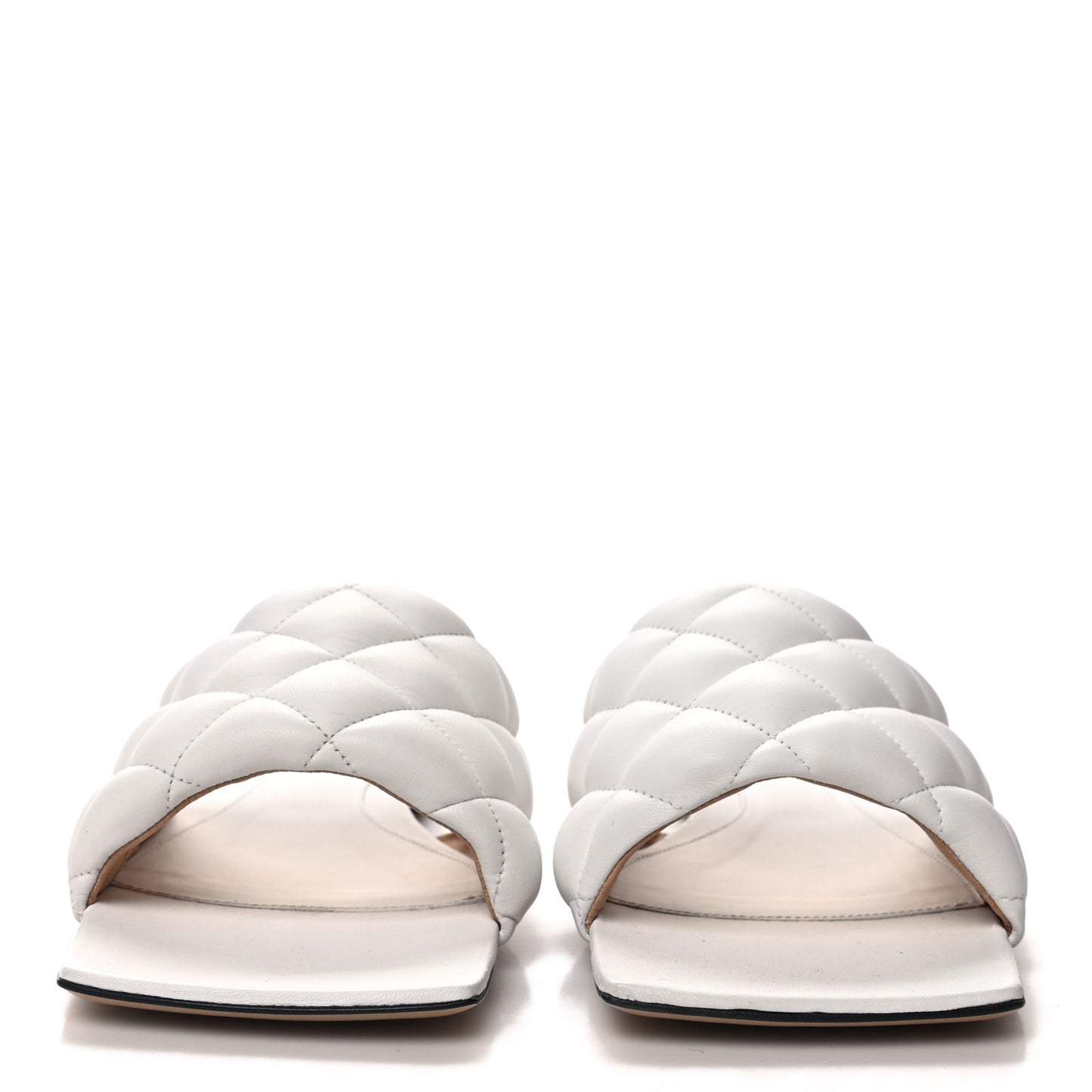 Nappa Matelasse Padded Flat Sandals 40 Optic White