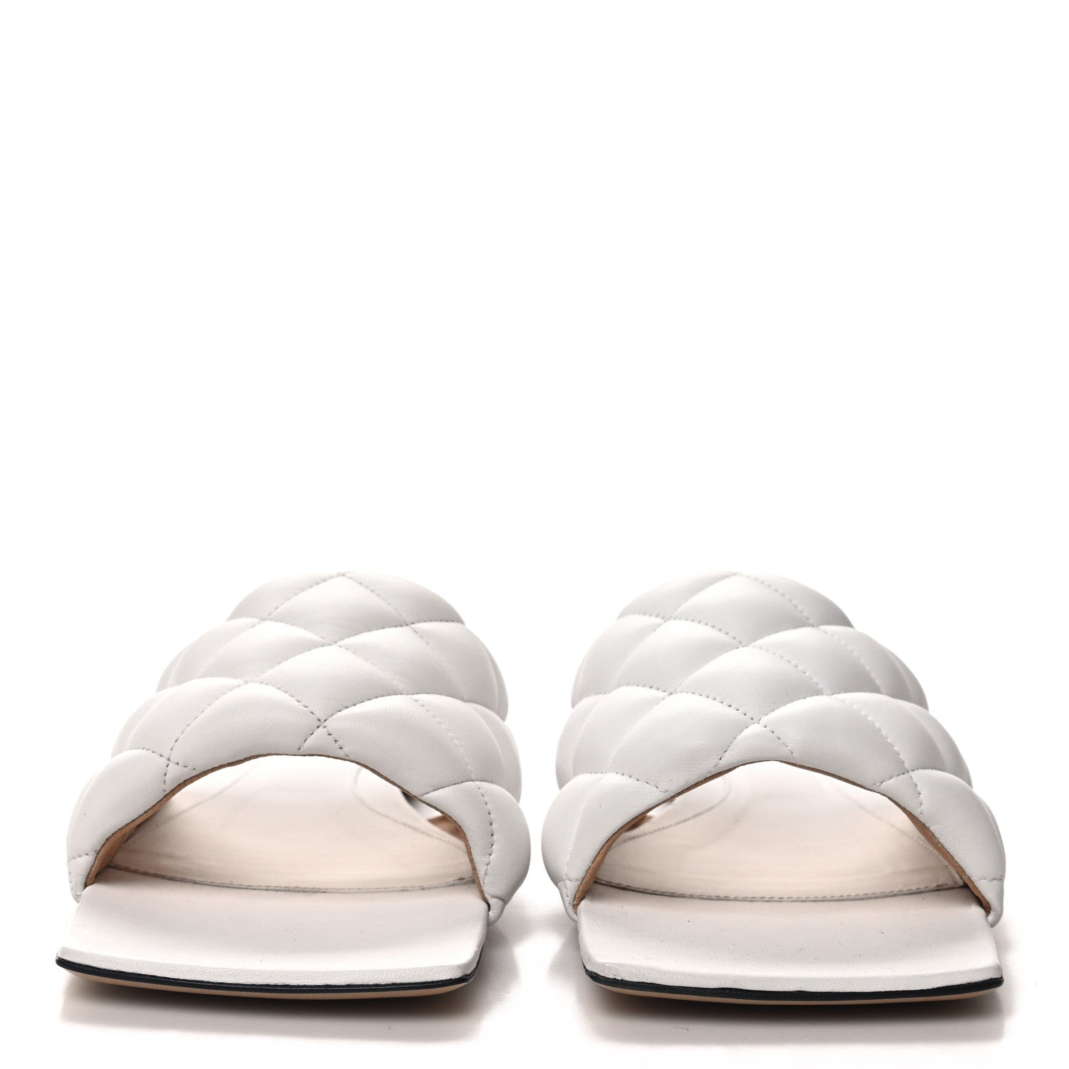 Bottega Veneta Nappa Matelasse Padded Flat Sandals 40 Optic White 2 of 8
