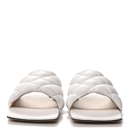 Bottega Veneta Nappa Matelasse Padded Flat Sandals 40 Optic White 2 of 8
