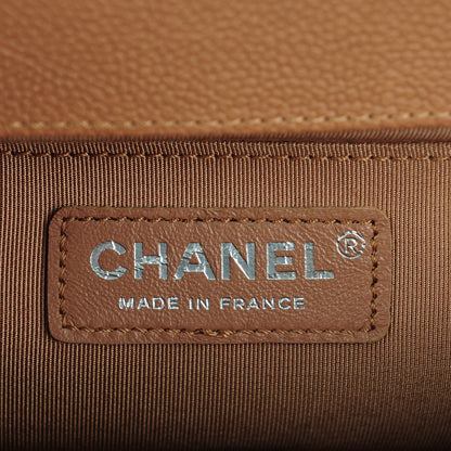 Chanel Caviar Quilted Medium Boy Flap Camel 6 of 7