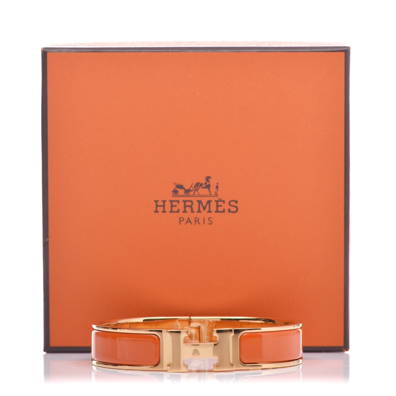 Hermes Enamel Narrow Clic Clac H Bracelet PM Orange 7 of 7