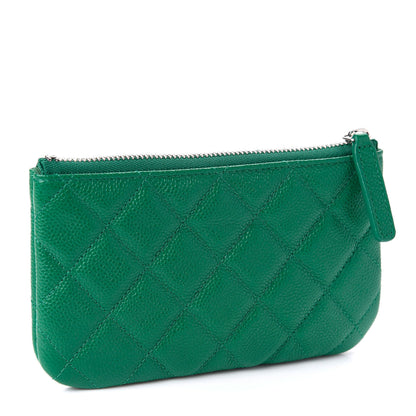 Chanel Caviar Quilted Small Cosmetic Case Green 3 of 8