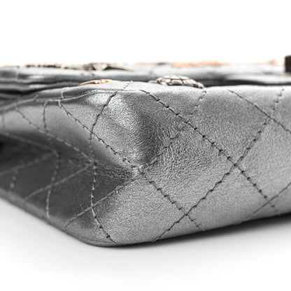 Chanel Metallic Calfskin Quilted Lucky Charms 2.55 Reissue 225 Flap Dark Silver 10 of 12