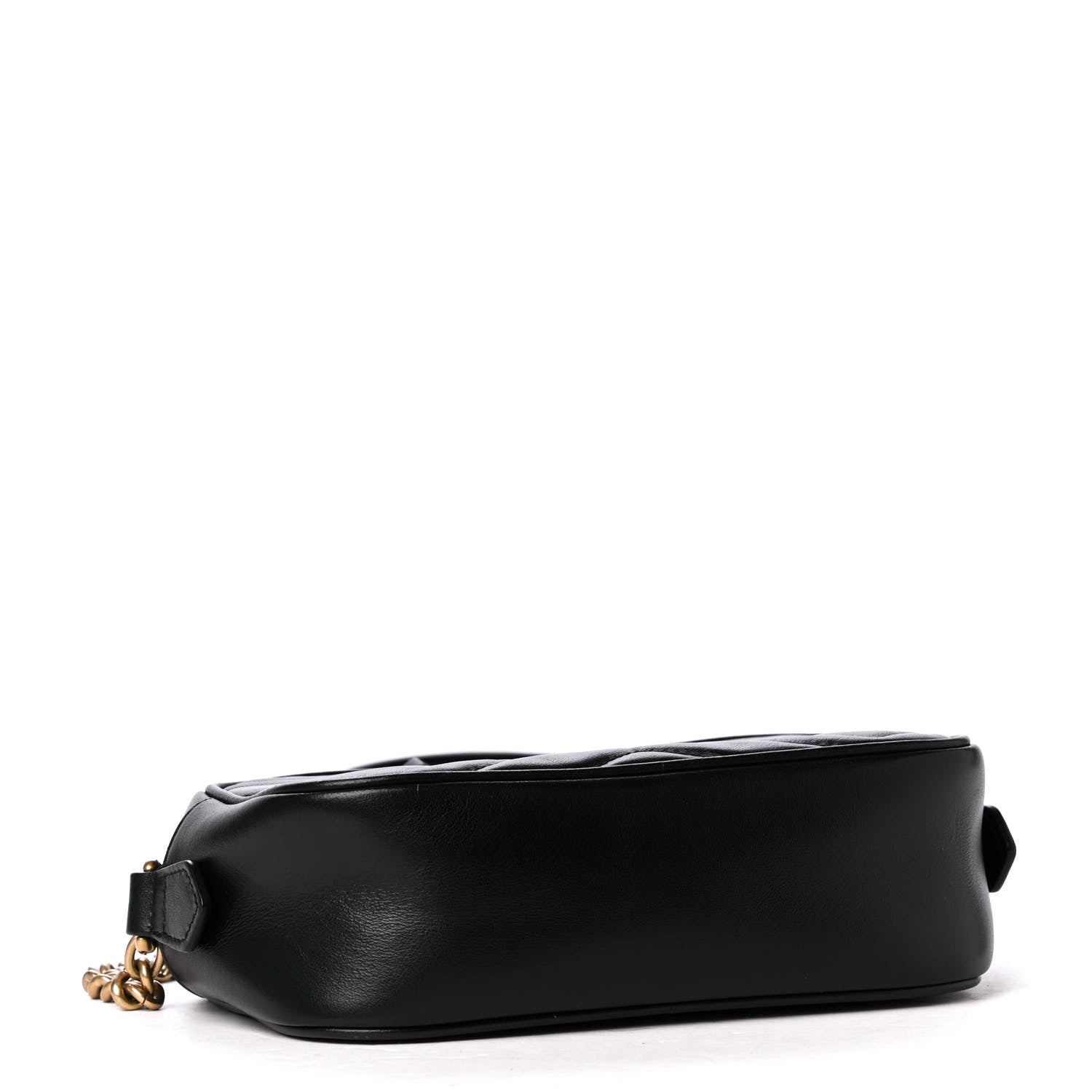 Gucci Calfskin Matelasse Mini GG Marmont Chain Shoulder Bag Black 3 of 4