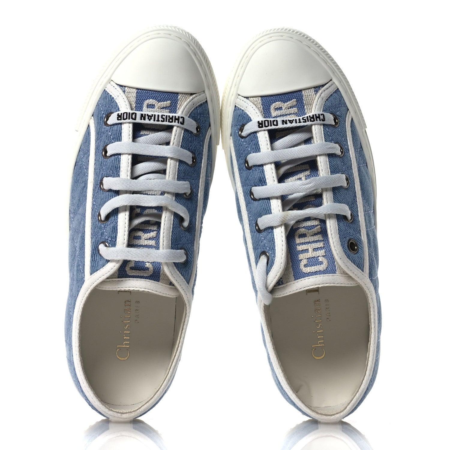 Christian Dior Denim Cannage Walk'N'Dior Low Top Sneakers 36 Dynamic Blue 2 of 9