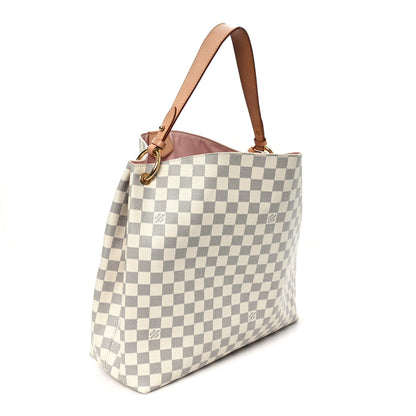 Louis Vuitton Damier Azur Graceful MM Rose Ballerine 3 of 10