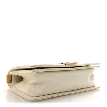 Chanel Caviar Quilted Medium Boy Flap White 4 of 10