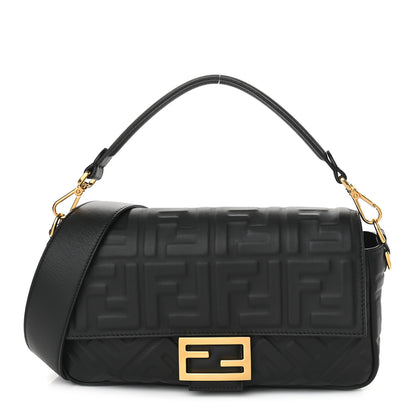 Fendi Nappa FF 1974 Embossed Baguette Black 1 of 8