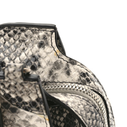 Balenciaga Grained Calfskin Snake Effect Neo Classic Silver Hardware Mini City Black White 7 of 9