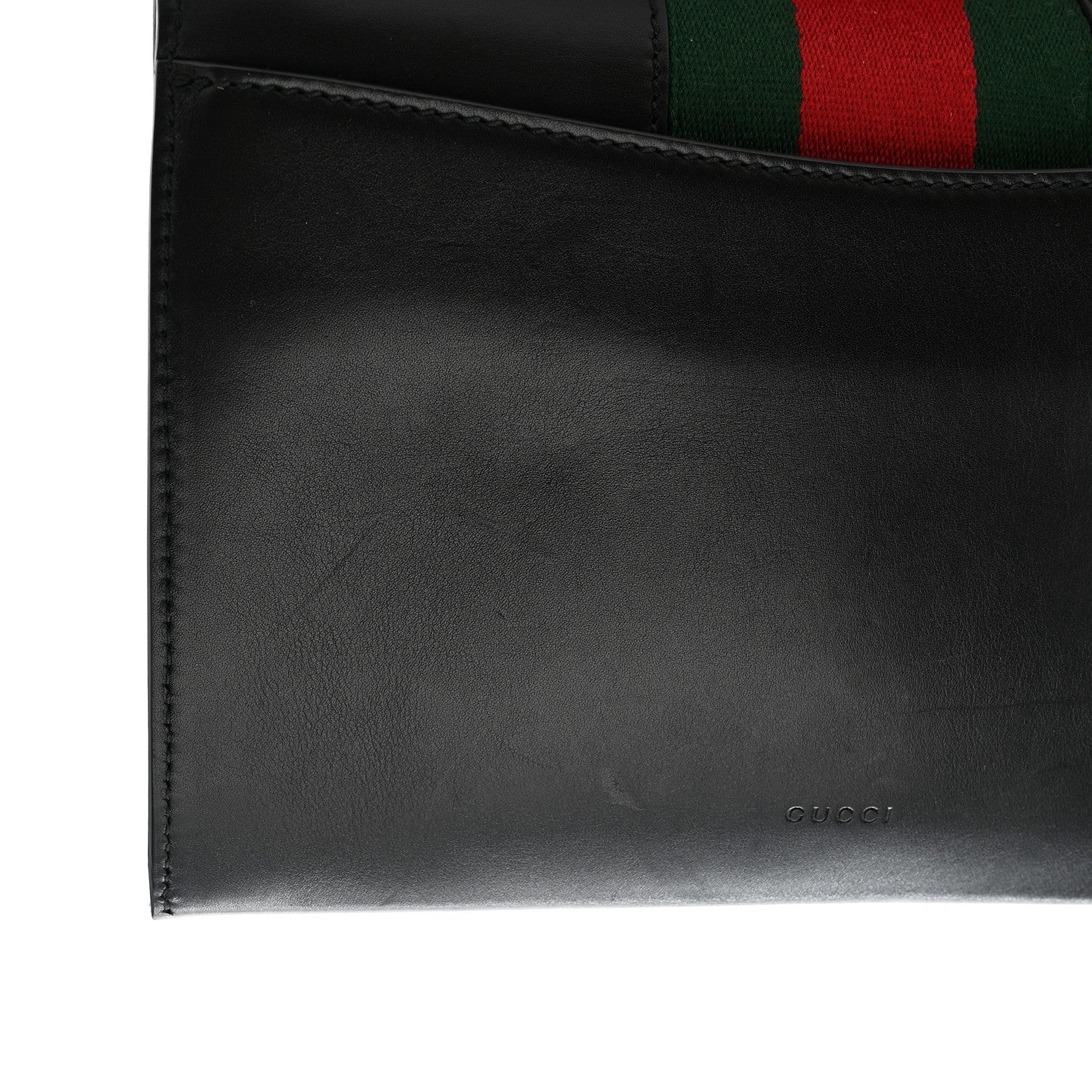 Gucci Calfskin Small Sylvie Wristlet Clutch Black 14 of 14