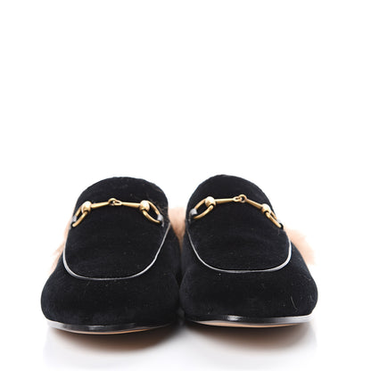 Gucci Velvet Fur Womens Princetown Slippers 39 Black 2 of 8