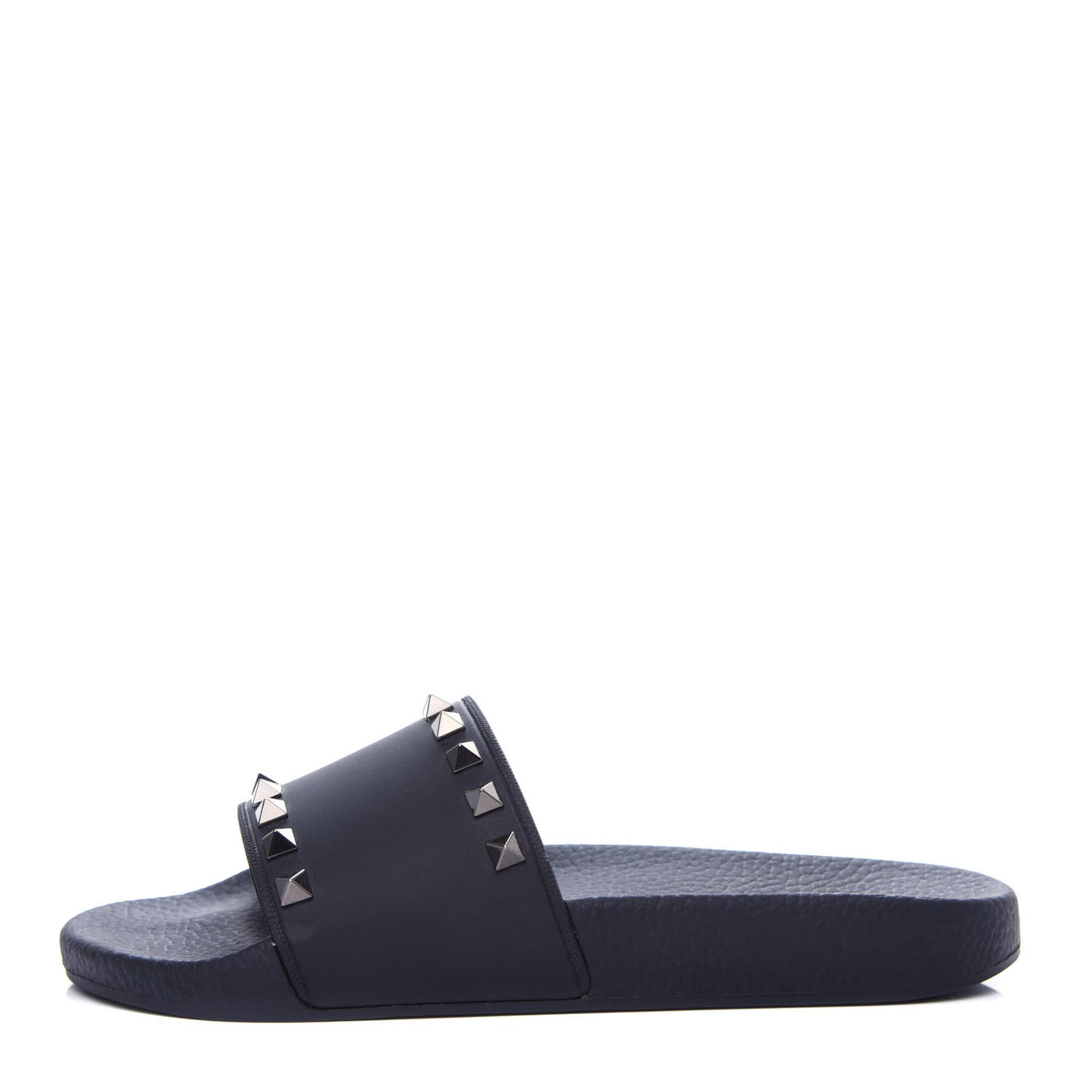 Rubber Rockstud Slide Sandals 38 Black