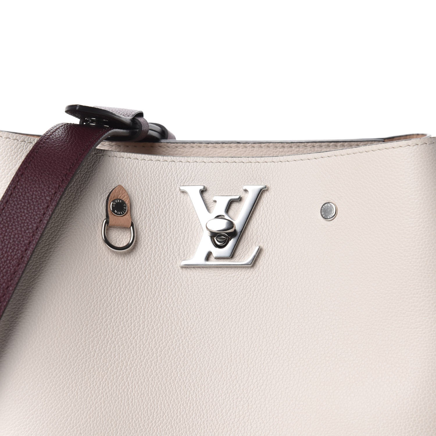 Louis Vuitton Calfskin Lockme Bucket Soie Quartz Calla 9 of 9