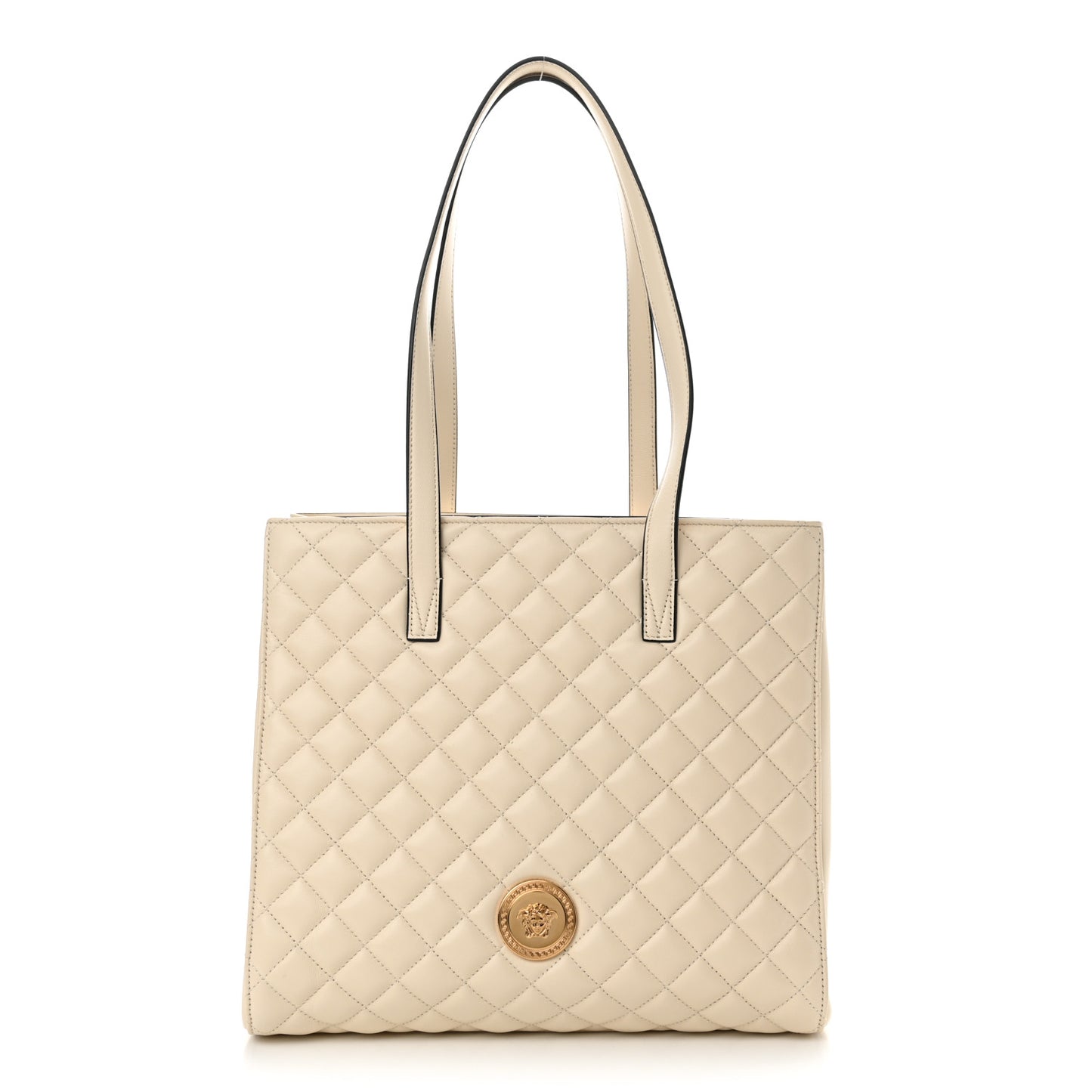 Nappa Quilted Medusa Tote Ecru