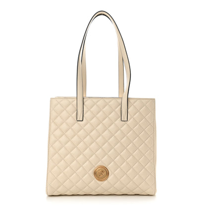 Versace Nappa Quilted Medusa Tote Ecru 1 of 12