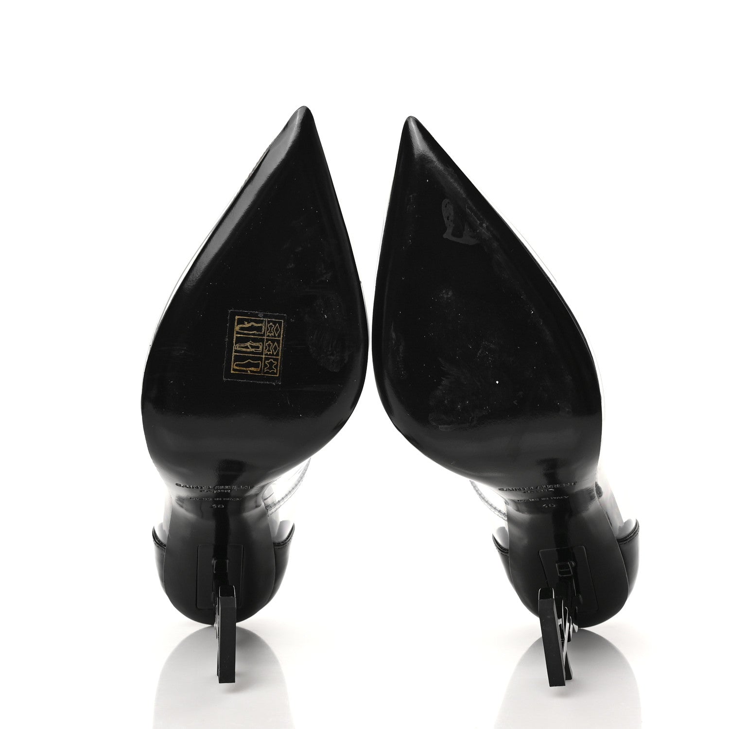 Saint Laurent Patent Calfskin PVC Opyum 110 Pump 40 Black Transparent 5 of 8