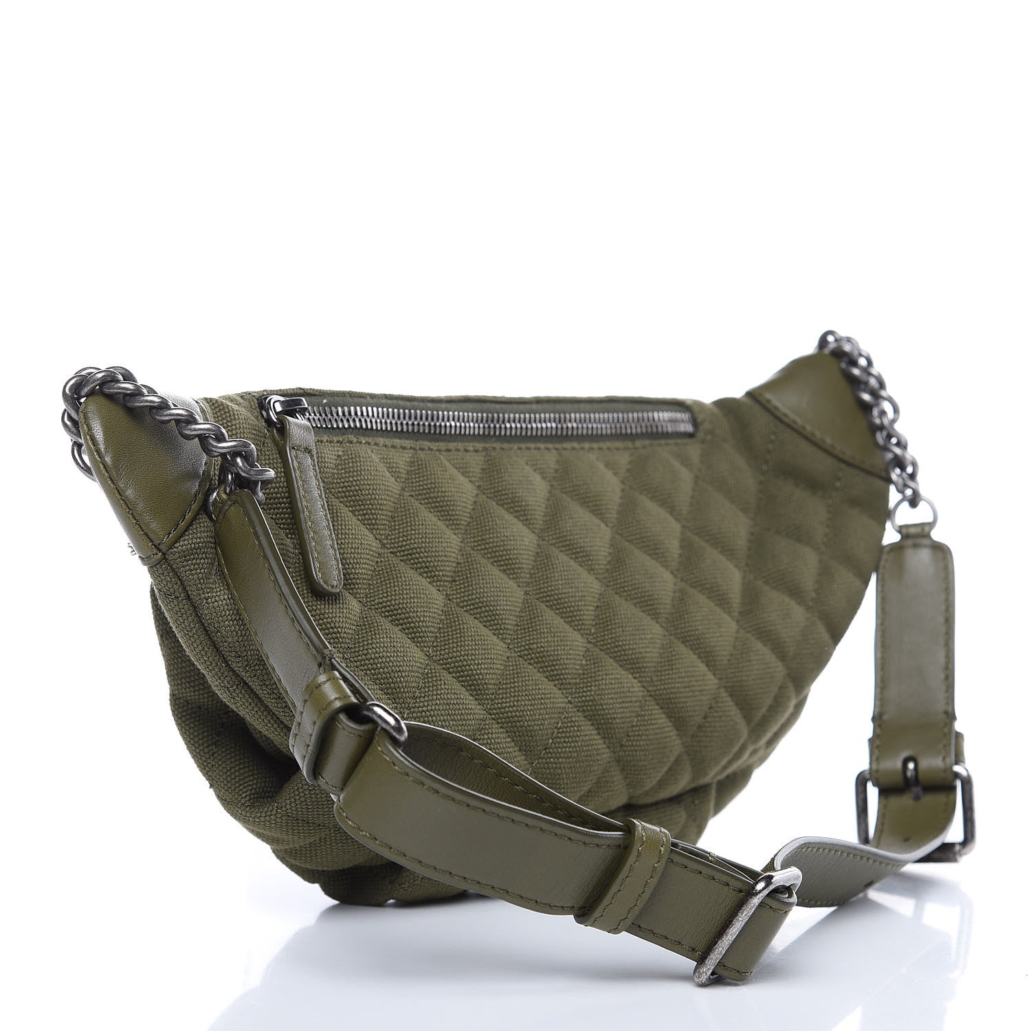 Chanel Canvas Lambskin Quilted Coco Cuba Charms Waist Bag Khaki 3 of 8