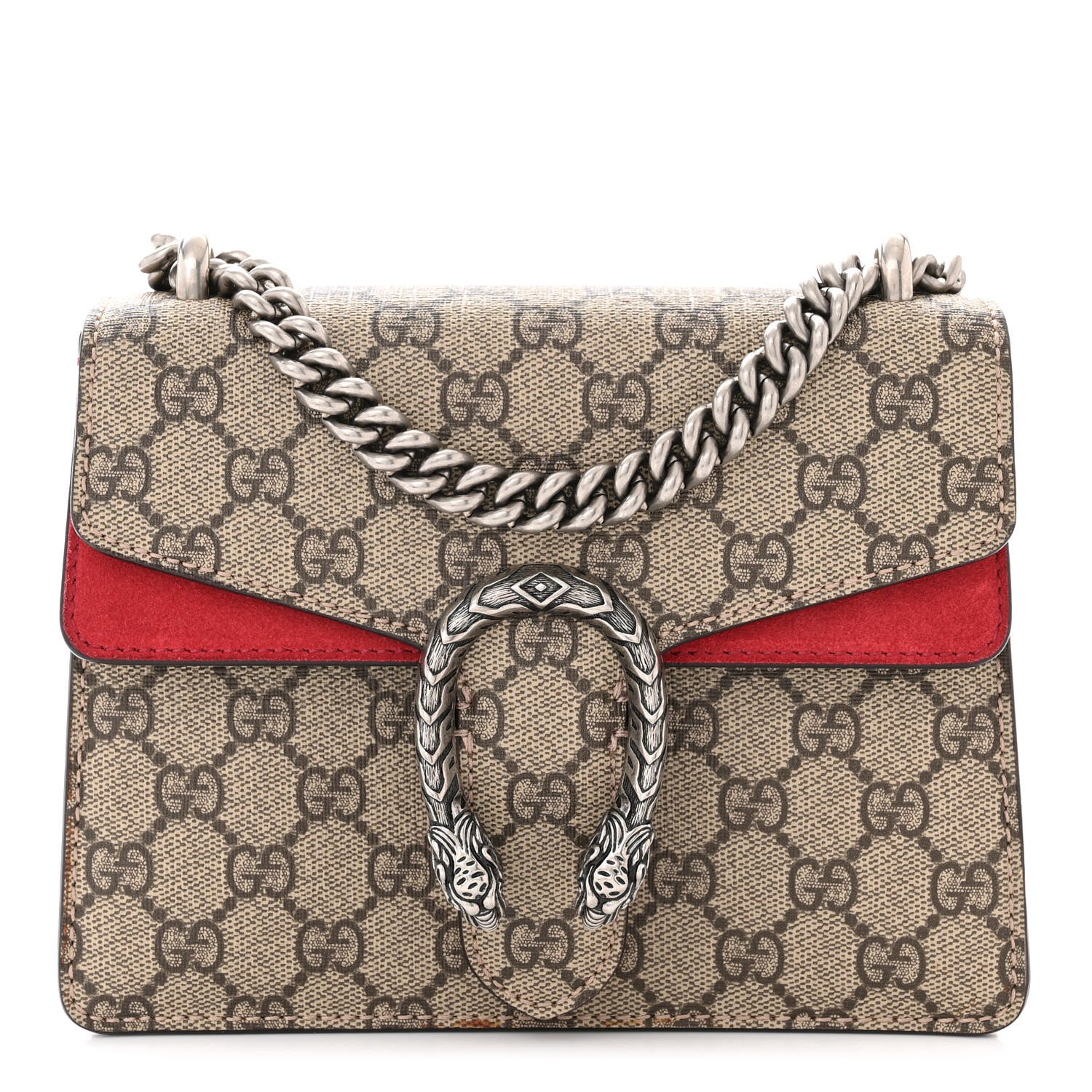 Gucci GG Supreme Monogram Mini Dionysus Shoulder Bag Hibiscus Red 1 of 12