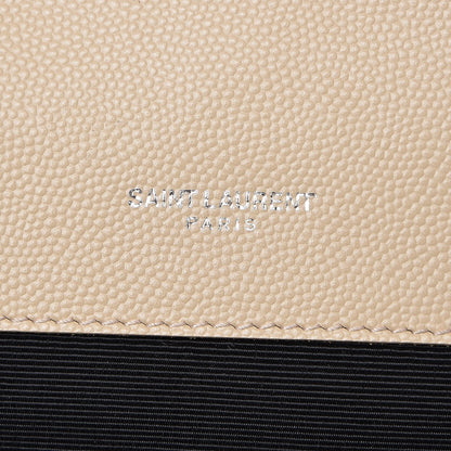 Saint Laurent Grain De Poudre Mixed Matelasse Large Triquilt Monogram Satchel Nude Powder 7 of 8