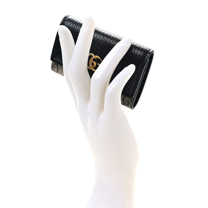 Gucci Dollar Calfskin GG Supreme Monogram GG Marmont 6 Key Holder Case Black Beige Ebony 2 of 7