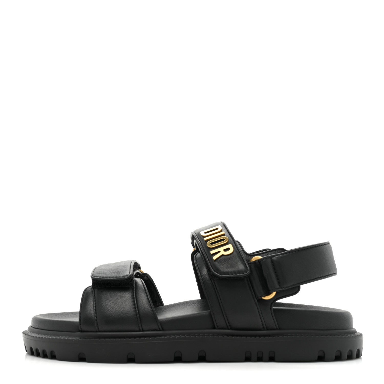 Christian Dior Lambskin Dioract 10mm Sandals 36.5 Black 1 of 10