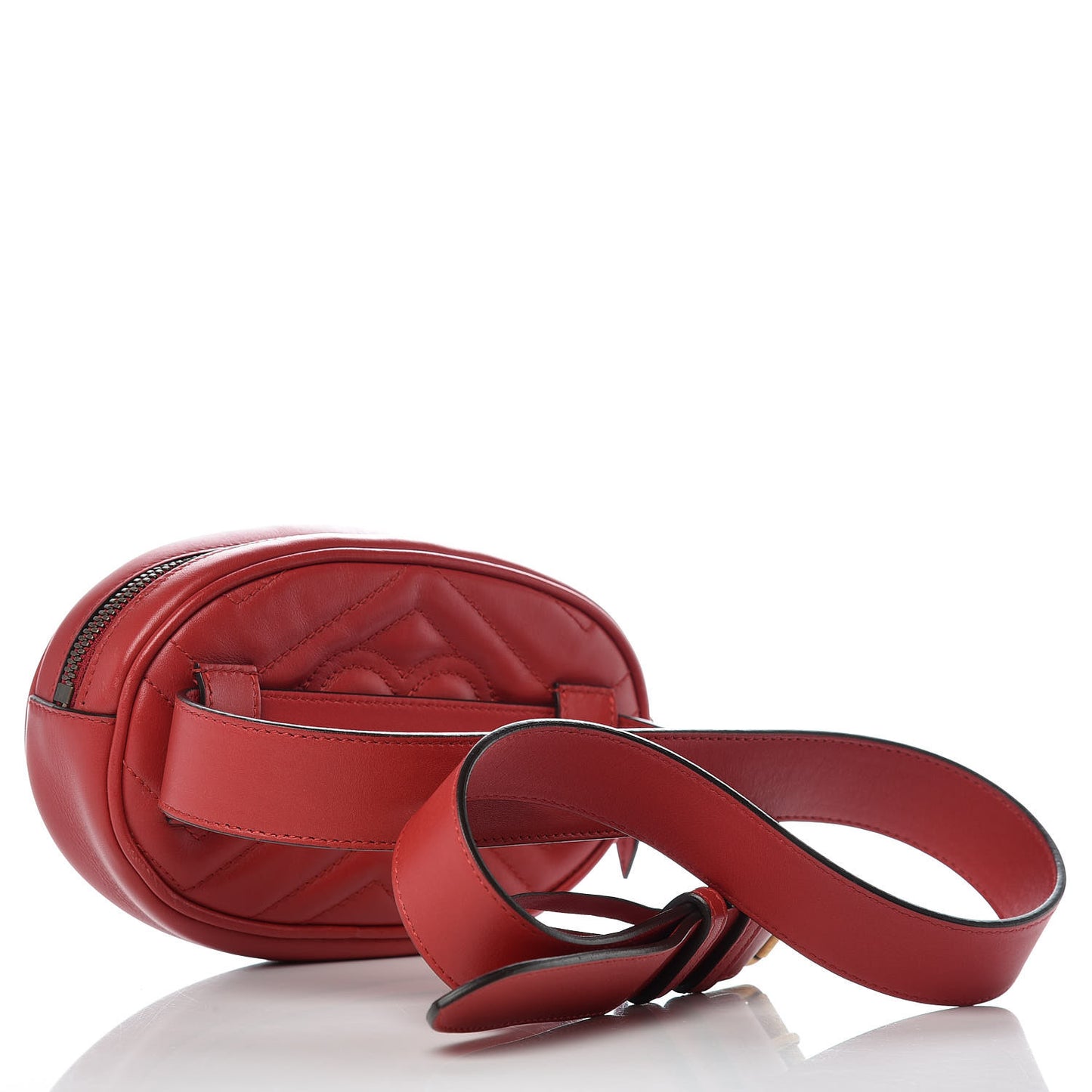 Calfskin Matelasse GG Marmont Belt Bag 95 38 Hibiscus Red