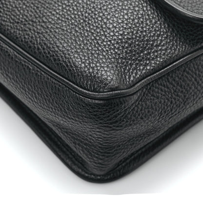 Prada Vitello Daino Flat Flap Messenger Bag Black 11 of 11