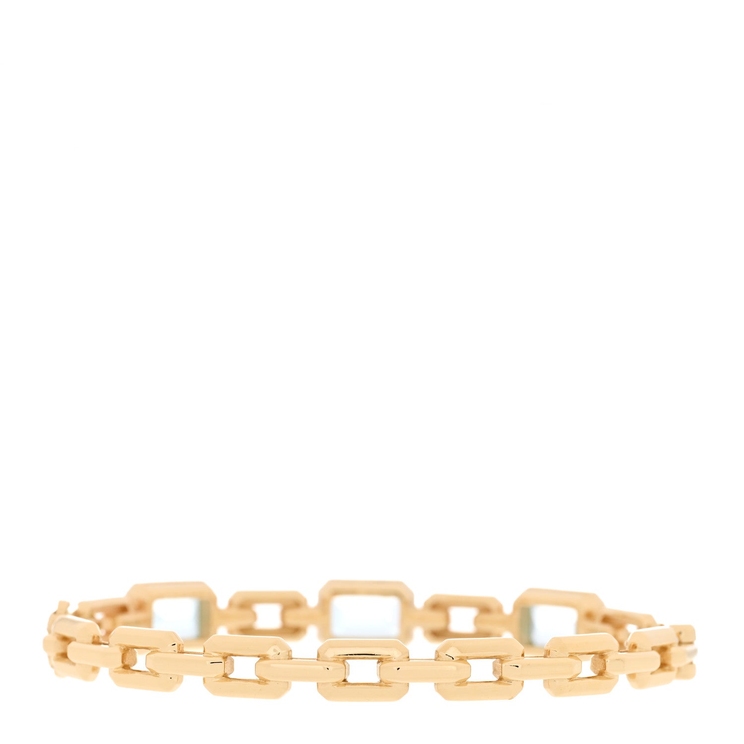 David Yurman 18K Yellow Gold Diamond Blue Topaz Novella Three Stone Bracelet 2 of 3