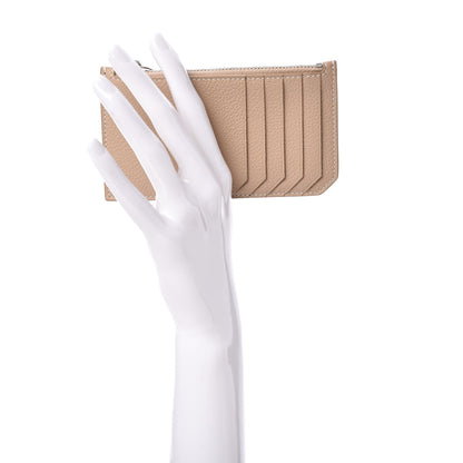 Saint Laurent Grained Calfskin 5 Fragments Zip Pouch Card Holder Nude 2 of 8